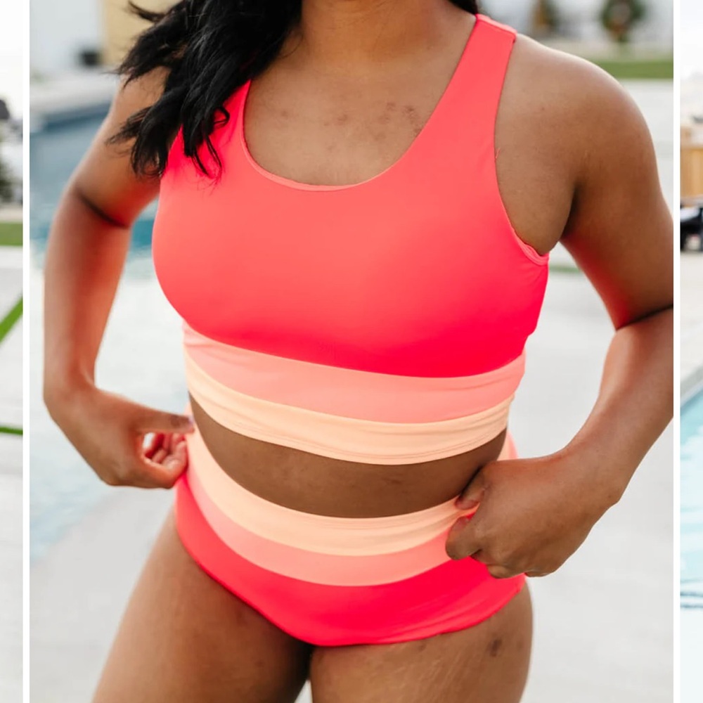 Kiava Coral Ombré Tankini Set